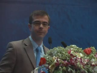 Mr. Emmanuel Zervudacki, Director logistics of Le Havre Developpement, makes speech