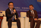 VIP panelists Dr. Simon Su, Director and Chief Economist from BMT Asia Pacific and Mr. Christophe Cheyroux, Chief Representative of Le Havre Port are discussing the port development trend