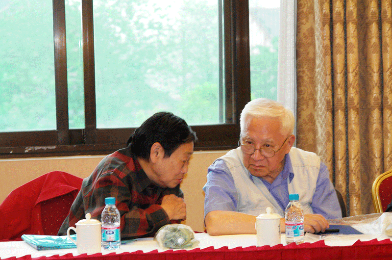 中国第一位女轮机长王亚夫在会上与叶嘉畬局长交流